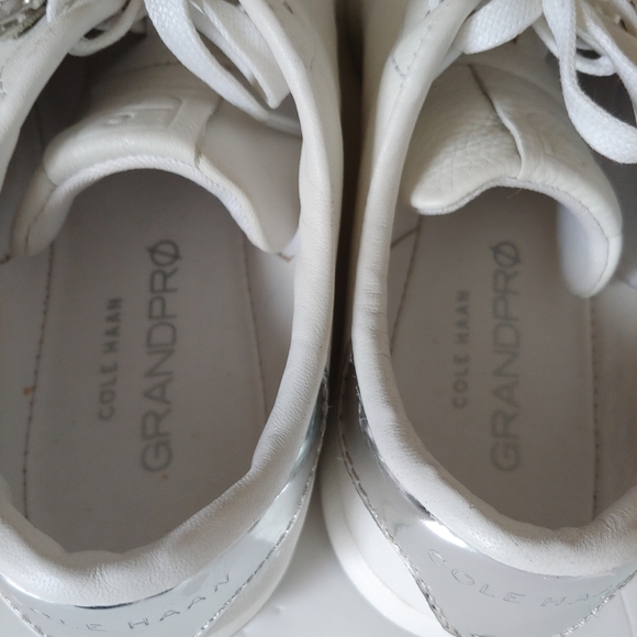 Cole Haan Grandpro Tennis Leather Sneakers  White Size 10.5 - Picture 13 of 15
